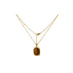 Collier avec pendentif Œil de Tigre Doré