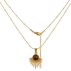 Collier avec pendentif Œil de Tigre Doré
