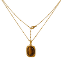 Collier avec pendentif Œil de Tigre Doré