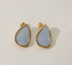 Boucles d'Oreilles Goutte Émaillée Dorée