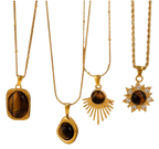 Collier avec pendentif Œil de Tigre Doré