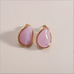 Boucles d'Oreilles Goutte Émaillée Dorée
