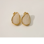 Boucles d'Oreilles Goutte Émaillée Dorée