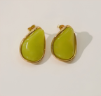 Boucles d'Oreilles Goutte Émaillée Dorée